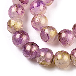 Baking Paint Crackle Glass Bead Strands&nbsp;DGLA-R053-05L