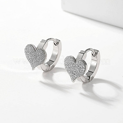 Classic 201 Stainless Steel Heart Hoop Earrings&nbsp;FQ6847-2