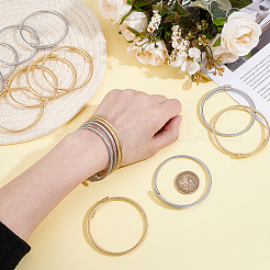 16Pcs 2 Colors 304 Stainless Steel Twist Rope Bangles for Women&nbsp;BJEW-ME0001-22