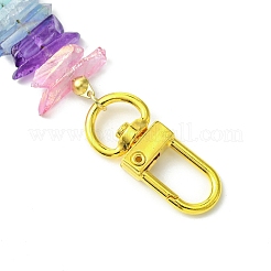 Dyed Colorful Natural Quartz Crystal Chakra Prism Link Bag Extender Chains&nbsp;FIND-JF00144