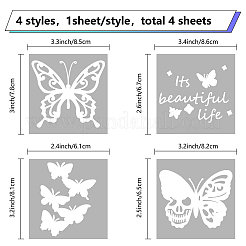 4Pcs 4 Styles Square PET Waterproof Self-adhesive Car Stickers&nbsp;DIY-GF0007-45B