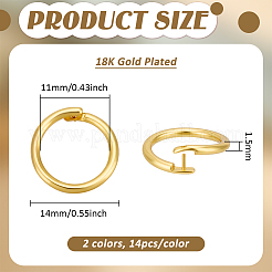 28Pcs 2 Colors Brass Open Jump Rings&nbsp;KK-BC0015-82