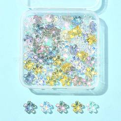 70Pcs 5 Colors Transparent Electroplate Glass Bead Caps&nbsp;EGLA-FS0001-55
