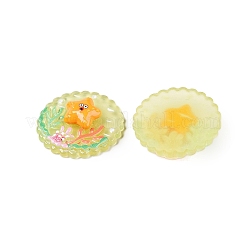 Ocean Theme Flat Round Resin Cabochons&nbsp;CRES-T025-02H