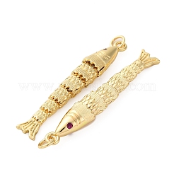 Rack Plating Brass Micro Pave Cubic Zirconia Pendants&nbsp;KK-M309-38K-G