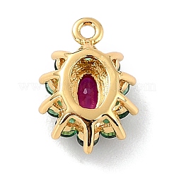 Eco-Friendly Brass Micro Pave Cubic Zirconia Charms&nbsp;ZIRC-C027-12G-02-RS
