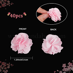 40Pcs Polyester Fabric Flowers&nbsp;FIND-CP0001-07B