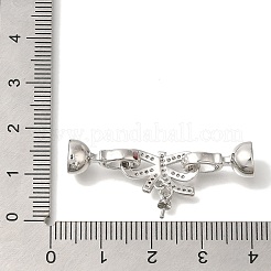 Brass Micro Pave Clear Cubic Zirconia Fold Over Clasps&nbsp;KK-K389-027P