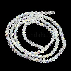 AB Color Plated Transparent Glass Beads Strands&nbsp;GLAA-G127-01I