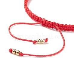 Lampwork Round Evil Eye Braided Bead Bracelet&nbsp;BJEW-TA00139-01