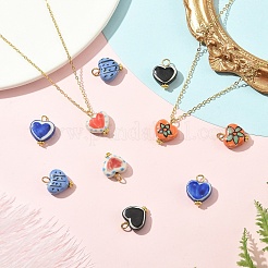 10Pcs 5 Colors Handmade Porcelain Pendants&nbsp;PALLOY-YW00134