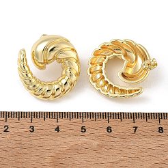 Twisted Brass Stud Earrings for Women&nbsp;KK-CBAD851-21G