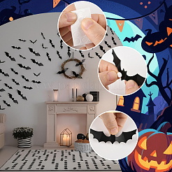 8 Bags Halloween Theme PVC Plastic Artificial 3D Bat Decorations&nbsp;DIY-SP0005-38