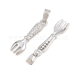 Brass Micro Pave Clear Cubic Zirconia Pendants&nbsp;CU-CBA9AB3-20P