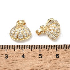 Brass Micro Pave Clear Cubic Zirconia Pendants&nbsp;KK-G557-30G