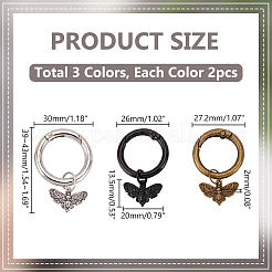 6Pcs 3 Colors Alloy Pendant Decorations&nbsp;HJEW-PH01902