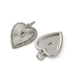 Brass Micro Pave Cubic Zirconia Pendants&nbsp;KK-P308-09P