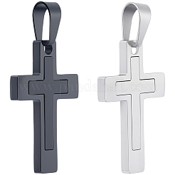 6Pcs 2 Colors 304 Stainless Steel Pendants&nbsp;STAS-BBC0007-34