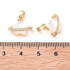Brass Micro Pave Clear Cubic Zirconia Pendants&nbsp;KK-B102-29G