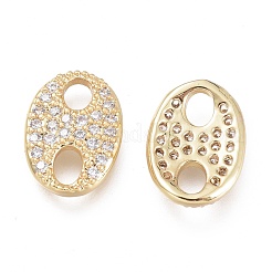 Brass Micro Pave Clear Cubic Zirconia Links&nbsp;KK-O127-04G