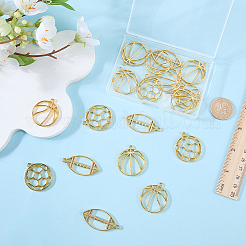 20Pcs 4 Styles Alloy Open Back Bezel Big Pendants&nbsp;FIND-SP0005-99