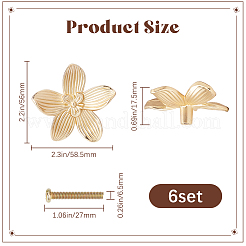 6 Sets Zinc Alloy Flower Drawer Knobs&nbsp;FIND-CN0001-61