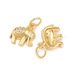 Brass Micro Pave Clear Cubic Zirconia Charms&nbsp;KK-H292-56B-G