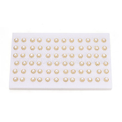 Brass & Natural Pearl Stud Earrings&nbsp;PEAR-N020-WX03