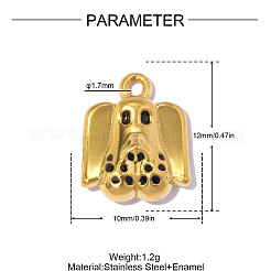 304 Stainless Steel with Black Enamel Charms&nbsp;SA-OY001-10G