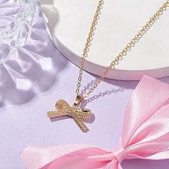 Bowknot Brass Pendant Necklaces&nbsp;NJEW-TA00138