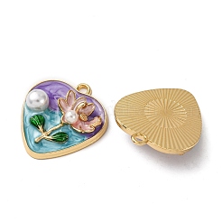 Light Gold Tone Alloy Enamel Pendants&nbsp;ENAM-B028-35KCG-02