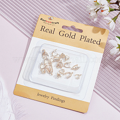 24Pcs 6 Style Brass Micro Pave Cubic Zirconia Ice Pick Pinch Bails&nbsp;ZIRC-BBC0003-30