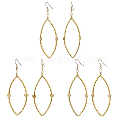 3Pairs Hollow Horse Eye with Heart & Star & Butterfly Brass Dangle Earrings&nbsp;EJEW-JE06372