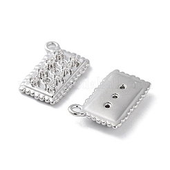 Brass Micro Pave Clear Cubic Zirconia Charms&nbsp;KK-F871-37P