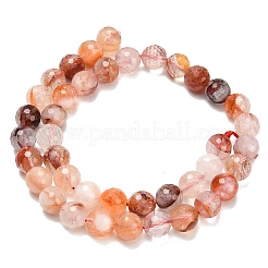 Grade A Natural Red Hematoid Quartz/Ferruginous Quartz Beads Strands&nbsp;G-L642-F03-10mm