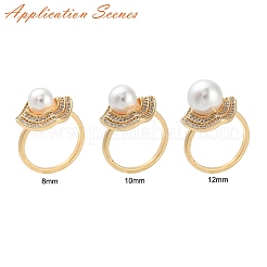Rhombus Brass Micro Pave Clear Cubic Zirconia Adjustable Ring Settings&nbsp;KK-D378-34G