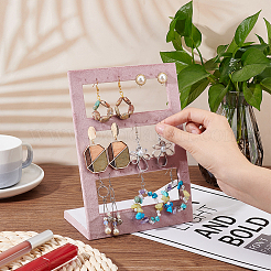 24-Hole Velvet Covered Wood Earring Display Stands&nbsp;EDIS-WH0012-22