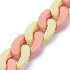 Handmade Opaque Spray Painted Acrylic Curb Chains&nbsp;AJEW-JB00618