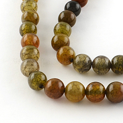 Dyed Natural Dragon Veins Agate Round Bead Strands&nbsp;X-G-R342-8mm-08