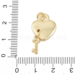 Brass Micro Pave Clear Cubic Zirconia Pendants&nbsp;KK-P339-23G-02