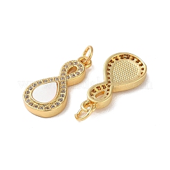 Brass Micro Pave Cubic Zirconia Pendants&nbsp;KK-B083-01G