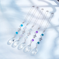 Glass Teardrop Pendant Decoratoins&nbsp;HJEW-AB00620