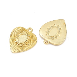 Heart Brass Pendant Cabochon Settings&nbsp;KK-H093-10G