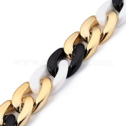 Handmade CCB Plastic & Opaque Acrylic Curb Chains&nbsp;X-AJEW-JB00732-02