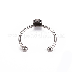 Non-Tarnish 201 Stainless Steel Cuff Pad Ring Settings&nbsp;X-STAS-S080-042A-P