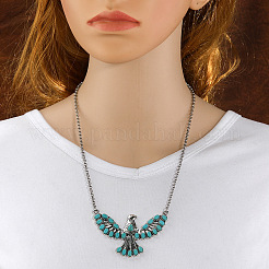 Eagle Alloy Synthetic Turquoise Pendant Necklaces for Women&nbsp;FS-WG1B8B9-01