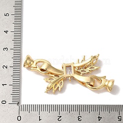 Brass Micro Pave Cubic Zirconia Fold Over Clasps&nbsp;KK-B098-09G-03