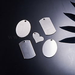 201 Stainless Steel Mirror Polished Finish Stamping Blank Tag Pendants&nbsp;STAS-BC0002-30P