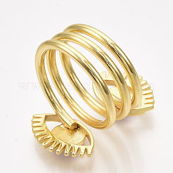 Brass Cuff Rings&nbsp;RJEW-S044-055