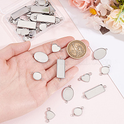 40Pcs 4 Styles 304 Stainless Steel Cabochon Connector Settings&nbsp;STAS-BBC0011-19